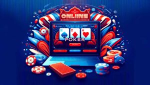 online poker med straight på skjermen og chips