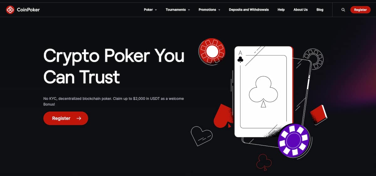 coinpoker nettside for krypto poker