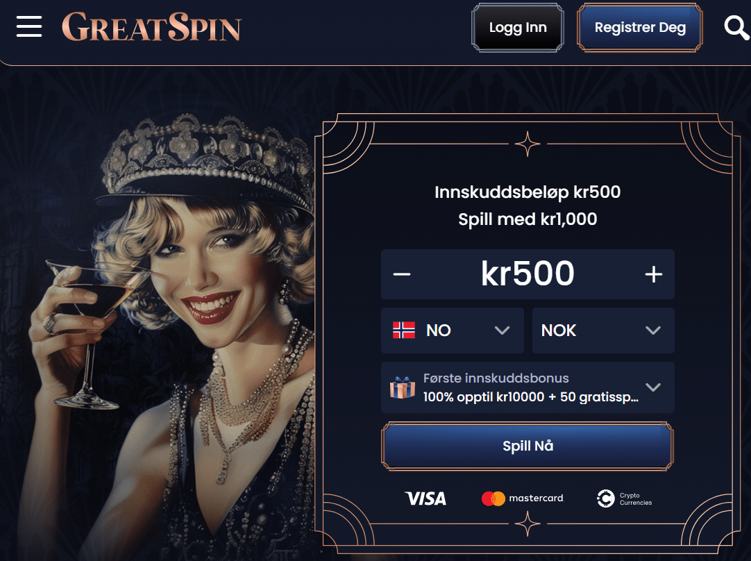 Greatspin casino forside